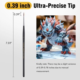 Lenbicki Kolinsky Sable Brushes Miniature Professional Fine Detail Micro Paint Brush for Watercolor, Acrylic, Oil, Model, Paint by Numbers Round Shape Size #1
