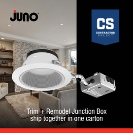 Juno JPDZ4JB RDB1 WWH M6 Podz Series Canless LED Downlight, Switchable, Matte White, 4 Inch