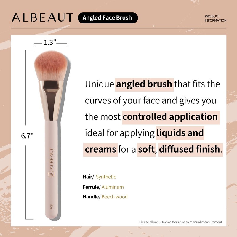 Albeaut Face Brush for Blush, Bronzer, and Contour Highlighter Makeup