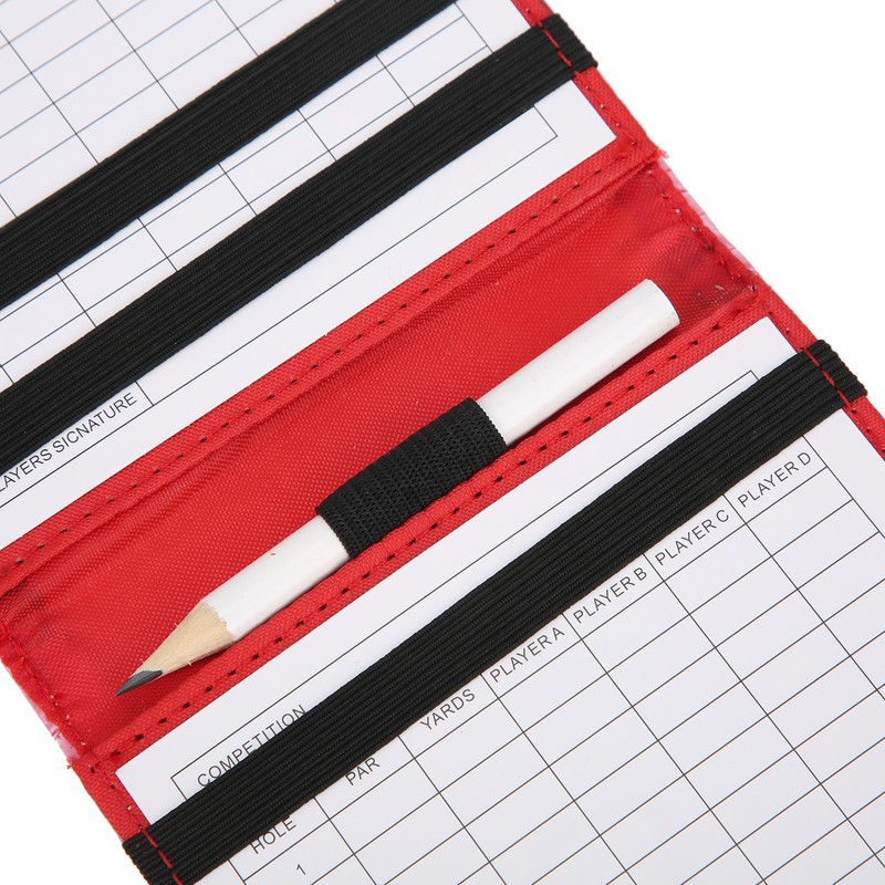 Golf Scorecard Holder PU Leather Scoring Book Golf Score Card