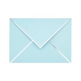 A2 Envelopes - 50-Pack V Flap Foil Border Mailing Envelopes for 4.25" x 5.5" Cards - for Wedding, Invitations, Baby Shower, Photos, Graduation, Birthday, Bridal Shower - 4.375" x 5.75" (Baby Blue)