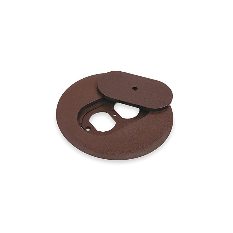 Floor Box Cover, Round, 6 in., Brown