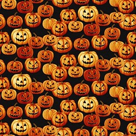 Henry Glass Haunted Village by Color Principle 2803 99 Black Jack-O-Lantern