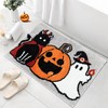 APROPHIC Halloween Bath Mat Non-Slip, Black Cat Ghost Pumpkin Super