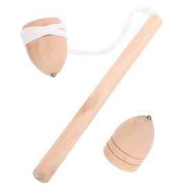 TOYANDONA 1 Set Wooden Spinning Top Launcher Kaleidoscope Miniature Gyroscope Series Spinning Retro Rave Accessories Gyro Ball Small Wood Supply