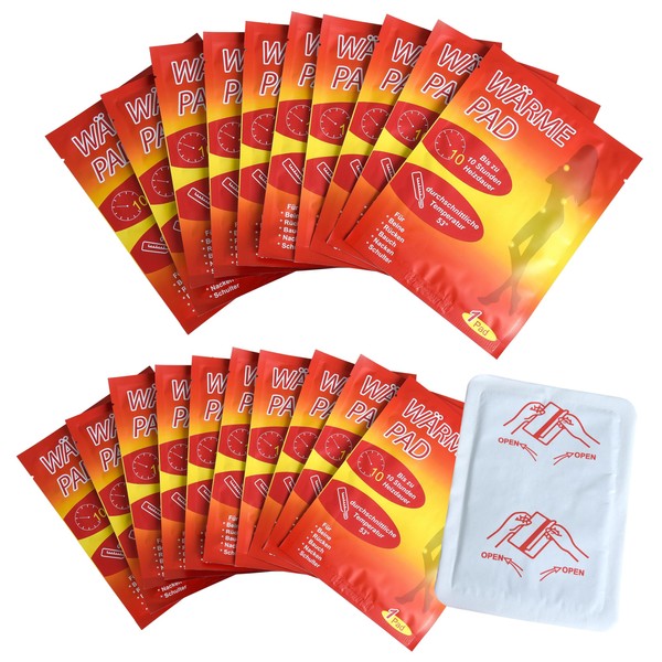 ESTEXO Heat Pads, Heat Pad, Heat Plasters, Set of 20, Wellness Plasters, 9.5 x 13 cm, Up to 10 Hours Heating Time
