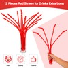 Geiserailie 12 Pieces Flexible Drinking Straws Extra Long Bendy Plastic