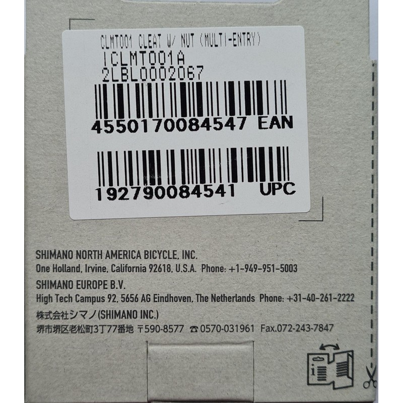 Shimano CL-MT001 Tipo di ingresso multiplo con dado per tacchetta