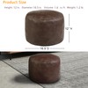 Thgonwid Unstuffed Faux Leather Pouf Cover, Handmade Footstool Ottoman Storage