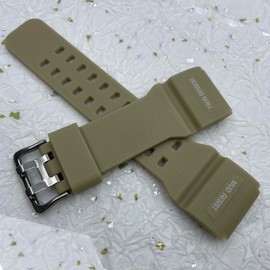 Natural Rubber Strap/Replacement Watch Band for Casio men's G-Shock Master of G Mudmaster Twin Sensor Sports Watch GG-1000/ GWG-100/ GSG-100 Series Watch Strap (Beige)