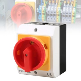 Aicharynic Main Switch Circuit Breaker 16A 3-Pin Rotary Switch Off Switch IP65 Repair Switch with Housing Separation of Power Supply for Connecting Switches and Disconnecting Small Circuits