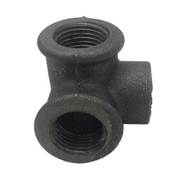 3/4 Inch 3，4，5，6 Way Industrial Cast Iron Pipe Fitting, Pipe Components For Building Tables, Chairs, Shelving, and Custom Furniture, Fits Standard Half Inch Pipes and Nipples, 4 Pack (3 Way)