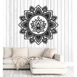 Vinyl Wall Decal Circle Ornament Mandala Meditation Lotus Stickers Mural Large Decor (g5412) Black