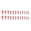 JUSTOTRY 24 Pcs Flame False Nails Long,Pink French Press on