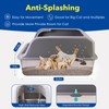 Enclosed Stainless Steel Cat Litter Box with Lid, XL Extra