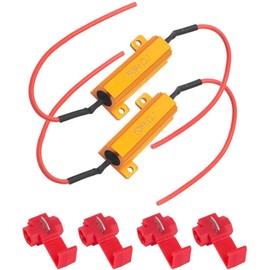 LEAUNGYOO LED Turn Signal, Hifra Prevention Resistor, 12 V, 50W, 6 Ohm, Load Resistor, Set of 2, Turn Signal Hifra Protection Resistor, 12 V, 50w, 6 Ohm, Set of 2, Modify Load Resistance (6Ω-2 Pack)