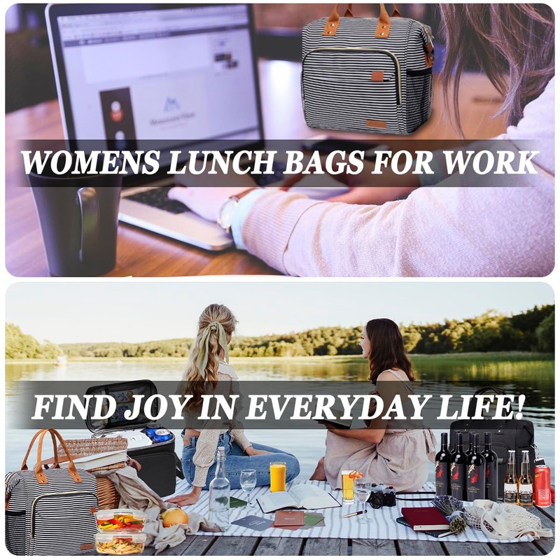 TuErCao Lunch Bag Women Insulated Lunch Box for Work Leakproof