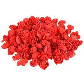 120 mini cabezas de espuma de 1.3 pulgadas, rosas pequeñas para manualidades, flores de espuma a granel, flores artificiales para decoración de pasteles, corona de boda decoración de álbumes