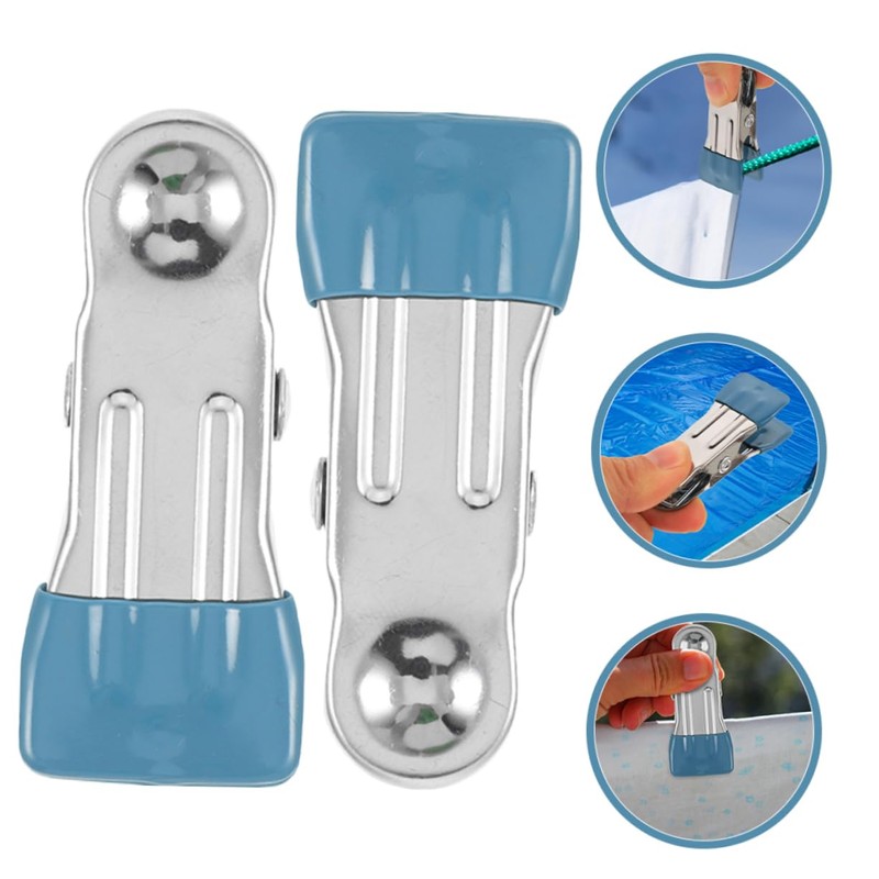 CAXUSD 50pcs Heavy Duty Stainless Steel Pool Cover Clamps Non-
