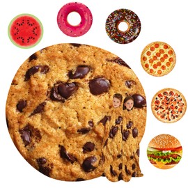 GardEssere Cookie Blanket For Kids Adults Round Blanket Cozy Flannel Funny Realistic Food Throw Blankets Novelty Soft for Men Women for Bed Couch 150 CM