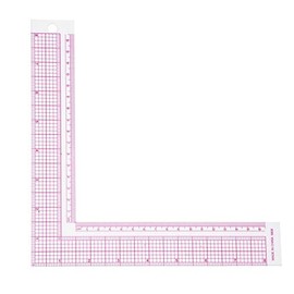 Regla de plástico en forma de L, medición de costura curva de 90 grados, herramienta profesional para manualidades de sastre (5808)