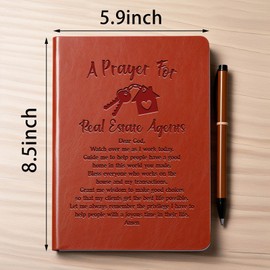WHLBHG Realtor Gift Real Estate Gift Real Estate Agent Leather Journal Notebook Realtor Appreciation Gift Thank you Gift for Realtor Writing Diary Planner Notebook (A prayer for realtor)
