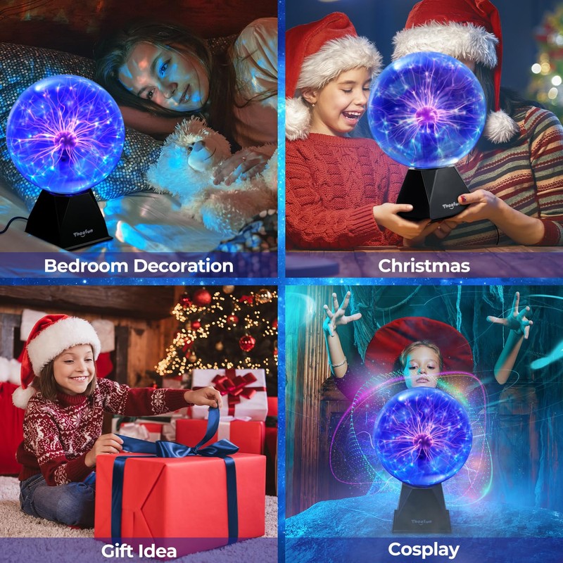 Theefun 20 cm Magic Plasma Ball, Light Ball, Electrostatic Ball,