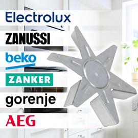 Wheel for fan of the motor in the oven with dimensions diameter 150 mm, height 20 mm for Electrolux for Gorenje for Beko - warranty 10 years MONTERAL