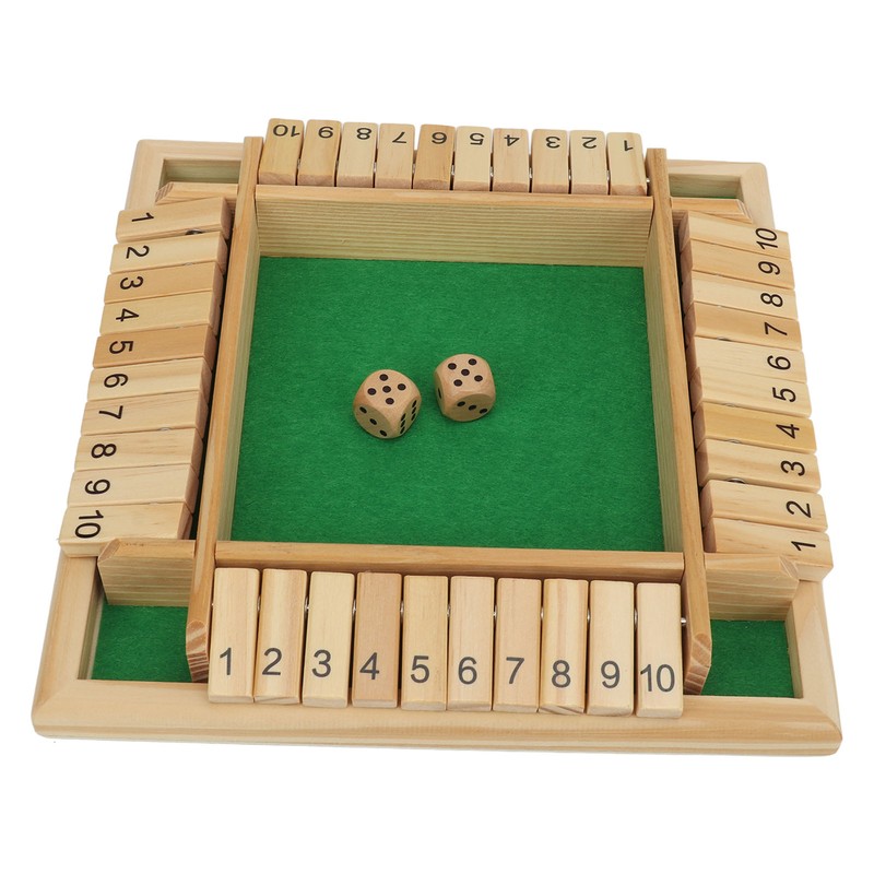 Four Sided Flop Game for Kids Adults Wooden Board Game