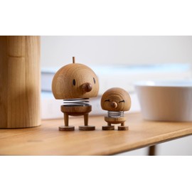 Hoptimist Bimble, Wooden Decoration, Bobble Figure Made of Wood, Decorative Scandinavian, Decorative Living Room, Desk Decoration, Office Gadgets, Great Small Gifts, 4.5 x 5.8 x 6.6 cm, Small, Oak
