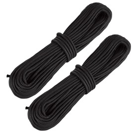 VIDETOL 2 Pack 60m Black Nylon Rope, 6MM Thick Heavy Duty Hanging Cord String, Multi-functional Tarp Hanging String for Garden Bundling, Handmade Projects and Camping