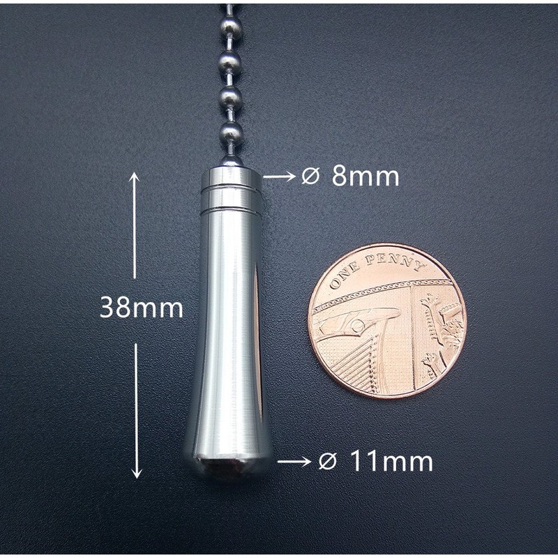 NewZC Teardrop Bathroom Light Pull - Silver Chrome Pull Cord