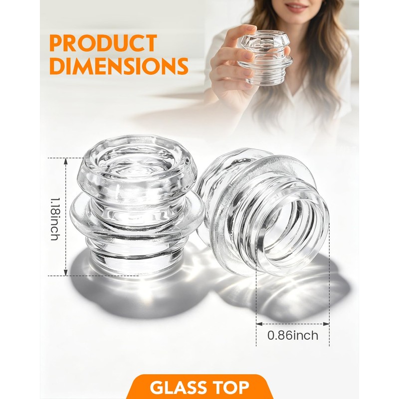 LRYYBTI Glass Coffee Percolator Top Replacement Knob, Clear, 2 Pack