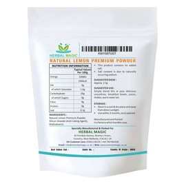Herbal Magic's Pure & Natural Lemon juice Powder - Rich & Vibrant Smoothies, Shakes, Juices, Baking, Cuisines - irresistibly delicious - for an active lifestyle - 200g
