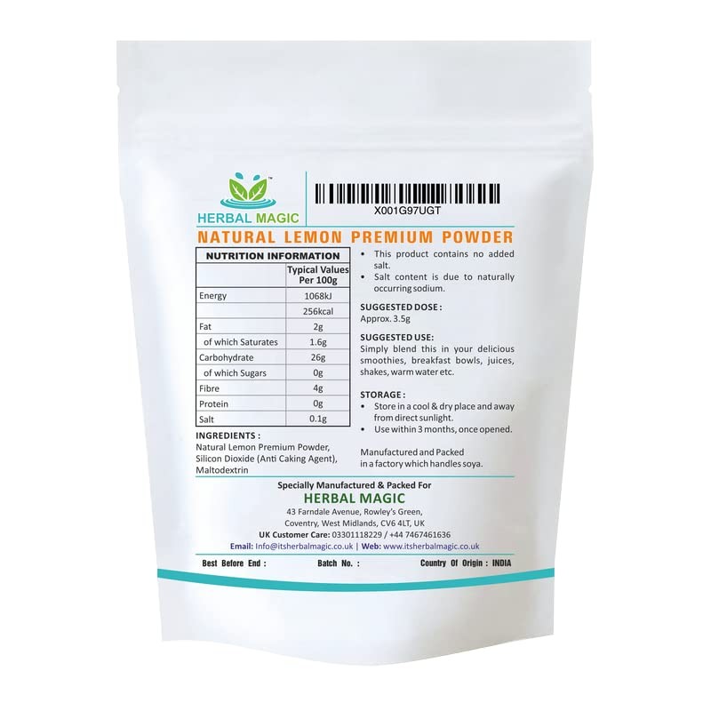 Herbal Magic's Pure & Natural Lemon juice Powder - Rich