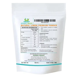 Herbal Magic's Pure & Natural Lemon juice Powder - Rich & Vibrant Smoothies, Shakes, Juices, Baking, Cuisines - irresistibly delicious - for an active lifestyle - 200g