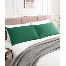 Warmstar Dark Green Cotton Pillow Cases 2 Pack, 600 Thread Count Soft Pillowcases Breathable,Satin Weave Long Staple Cotton Pillow Case Hotel Quality Hypoallergenic with Envelope Closure,50 X 75 CM
