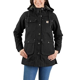 Carhartt Womens Loose Fit Weathered Duck Coat Outerwear, Black, X-Small US