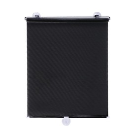 Suction Window Shade Roller Shades- No Drill, Adjustable Privacy Blackout Curtains,Portable & UV Protection,Perfect for Home,Door,Office, Bedroom (Black, 23"x49")