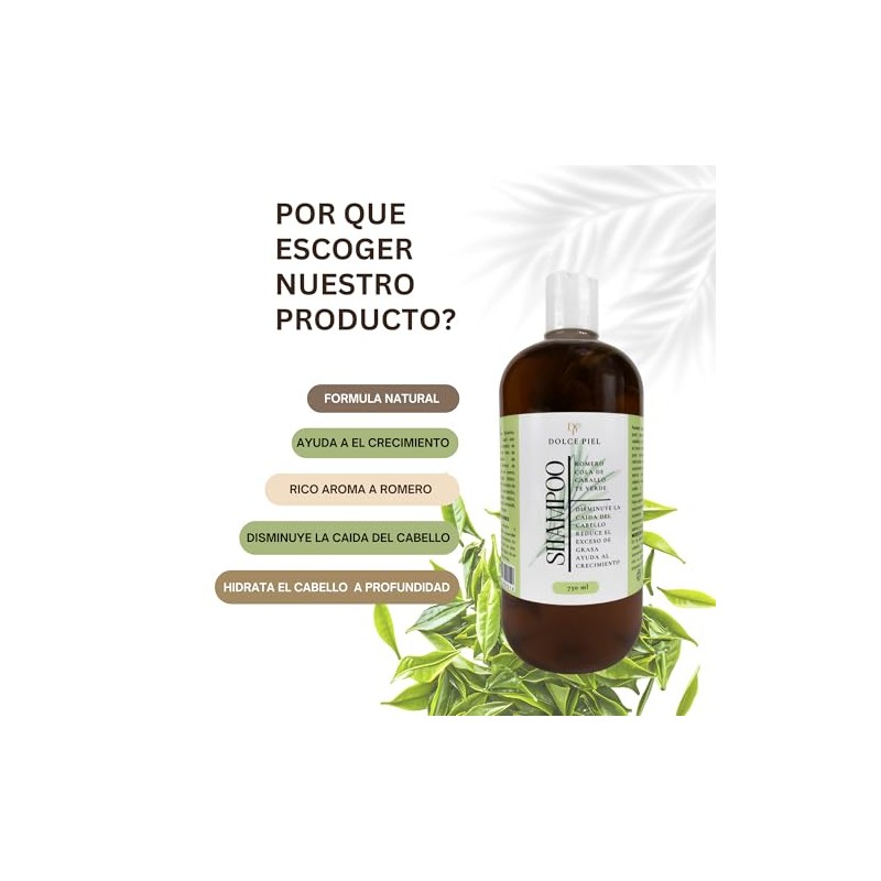 Champú de Aceite de Romero, Anticaída, Ayuda a Reducir la