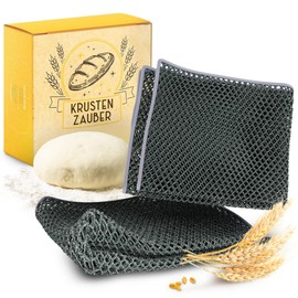 KRUSTENZAUBER Set of 2 dough cleaning cloths for stubborn dough residues when baking bread, dough remover as bread baking accessories, dough cloth as cleaning cloth made of durable polyester, mesh