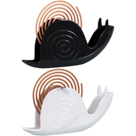 LimCryspp Snail Mosquito Holders, Incense Holders, Mosquito Holders, Snail Incense Holders, Mosquito Holders for Home, Indoor and Outdoor, Camping (2, Black and White)