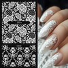 30 Sheets White Lace Nail Stickers Flower Nail Stickers for