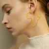 Seakuur African Map Shaped Drop Earrings Stainless Steel Gold Plated