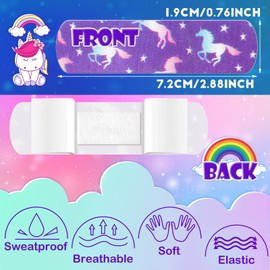 Funtery 8 Styles Kids Fabric Bandages Flexible Self Adhesive Bandage Wrap for Cuts Scrapes Wounds Burns Baby Child Toddlers, Assorted Patterns