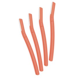 ChaosssCo Facial Fuzz-Free Razor, Eyebrow Trimmer Professional Exfoliating Dermaplaning Tool, Peach Fuzz Shaver and Multipurpose Home Skin Care for Women (Pack of 4, Orange)