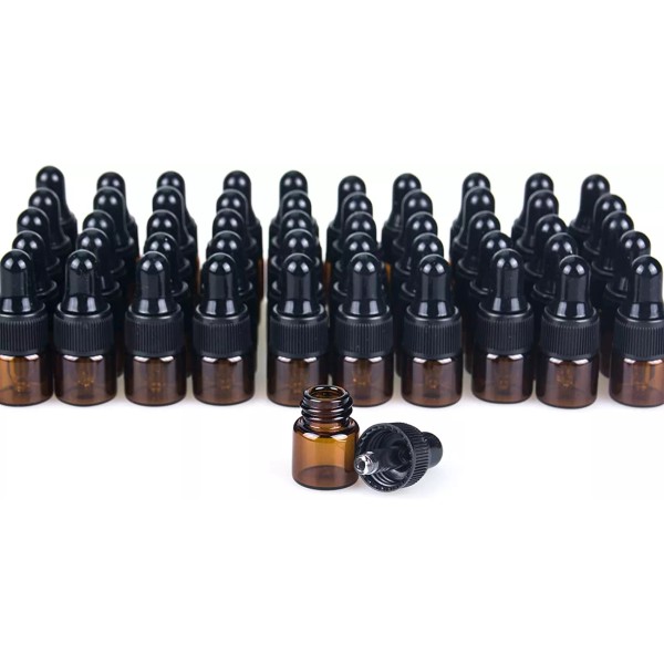 Does not apply Mini Botellas Cuentagotas Vidrio Ambar de 1ML