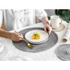 JZK Set of 8 grey braided round table mats and