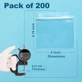 200 Packs Pill Bags 6 mil Sturdy 3x2.75 inch Pill Pouches BPA Free Handy Clear Pill Bags for Travel, Small Plastic Bags for Pill Organizer, Jewelry and Small Craft Pieces