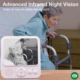 Smart Caregiver Video Monitor for Elderly Care and Caregivers, Portable, Rechargeable, Infrared Night Vision, Secure Connection, No WiFi